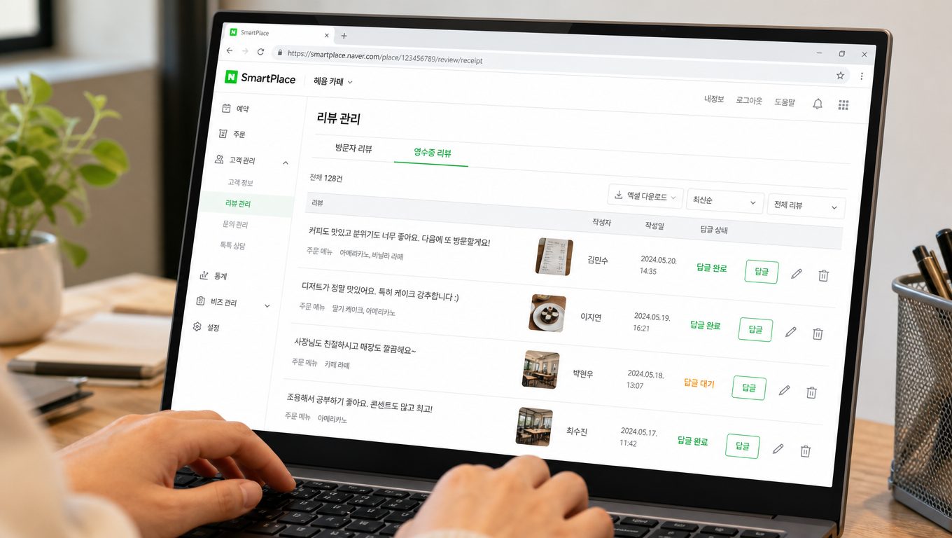 네이버 플레이스 영수증 리뷰 답글 등록·수정·삭제 방법